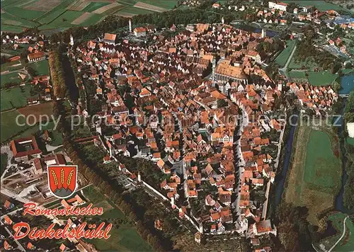 Dinkelsbuehl Fliegeraufnahme Wappen 1000jaehrige Stadt Kat. Dinkelsbuehl