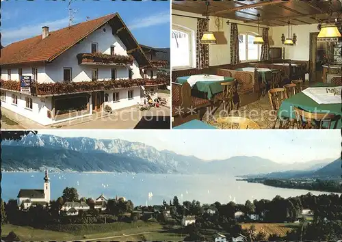 Attersee Gasthaus Pension Hemetsberger Alpenpanorama Kat. Attersee