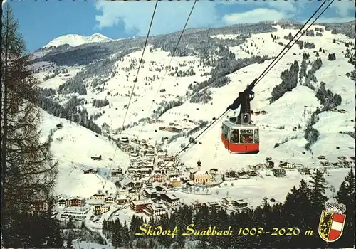 Saalbach Hinterglemm Panorama Skidorf Wintersportplatz Seilbahn Wappen Kat. Saalbach Hinterglemm