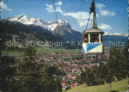 Garmisch Partenkirchen Wankbahn Seilbahn Zugspitzgruppe Alpenpanorama Kat. Garmisch Partenkirchen