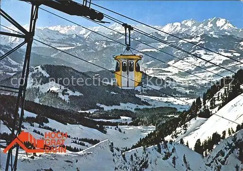 Steibis Hochgratbahn Blick auf Saentis und Schweizer Alpen Kat. Oberstaufen