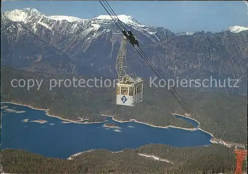 Eibsee Seilbahn Eibsee Zugspitzgipfel Alpenpanorama Kat. Grainau