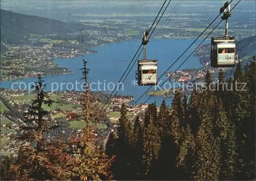 Rottach Egern Blick vom Wallberg auf das Tegernseer Tal Bergbahn Seilbahn Kat. Rottach Egern