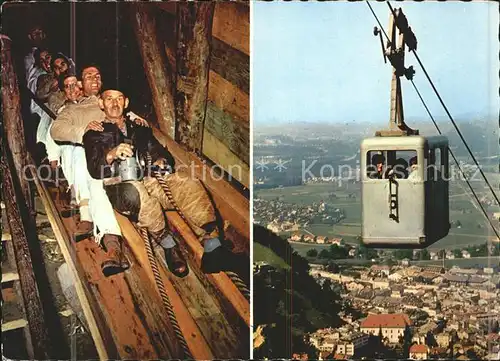 Hallein Duerrnberg Seilbahn Bergbahn Rutsche im Salzbergwerk Kat. Hallein