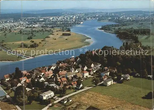 Gottlieben am Untersee Rhein Kreuzlingen Konstanz Fliegeraufnahme Kat. Gottlieben