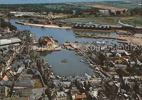 Honfleur Vieux Bassin et la Lieutenance vue aerienne Kat. Honfleur