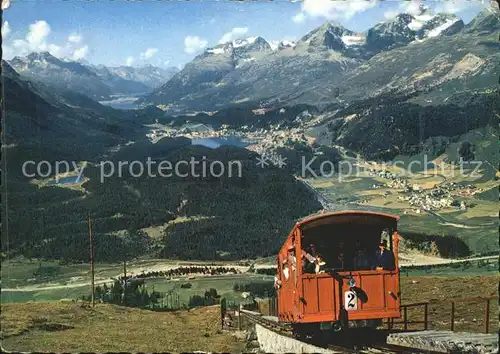 Muottas Muragl Panorama Blick auf das Oberengadin Alpenpanorama Bergbahn / Muottas Muragl /Rg. St Moritz