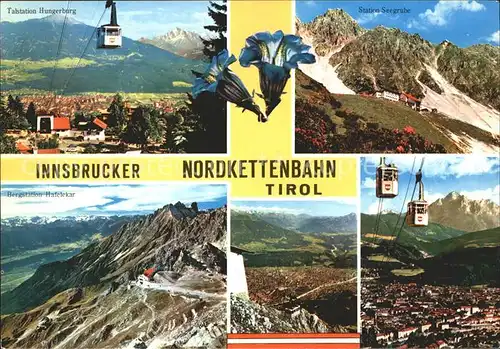 Innsbruck Nordkettenbahn Seilbahn Seegrube Berggasthof Enzian Alpenpanorama Kat. Innsbruck