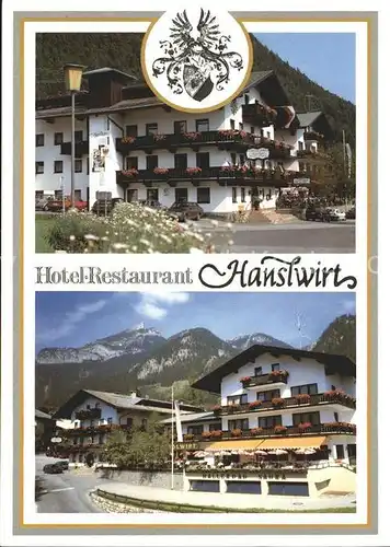 Maurach Tirol Hotel Restaurant Hanslwirt Wappen Kat. Eben am Achensee