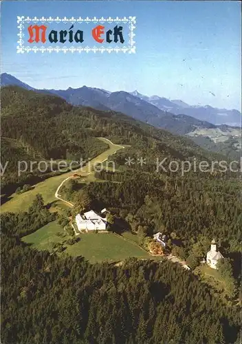 Siegsdorf Oberbayern Kloster Maria Eck Wallfahrtskirche Bayerische Alpen Fliegeraufnahme Kat. Siegsdorf