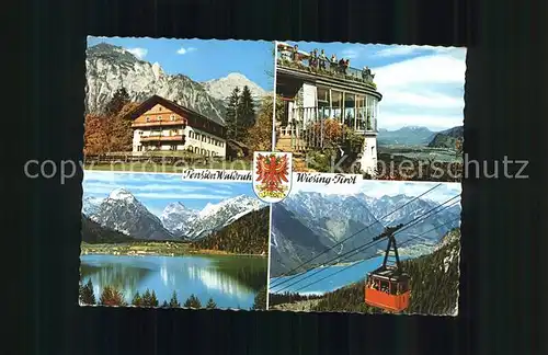 Wiesing Tirol Pension Waldruh Kanzelkehre Achensee Rofanseilbahn Wappen Alpenpanorama Kat. Wiesing Schwaz