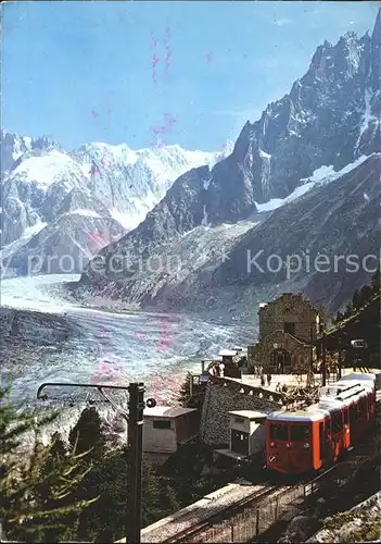 Chamonix Vallee Blanche Gare du Montenvers Grandes Jorasses Gletscher Kat. Chamonix Mont Blanc
