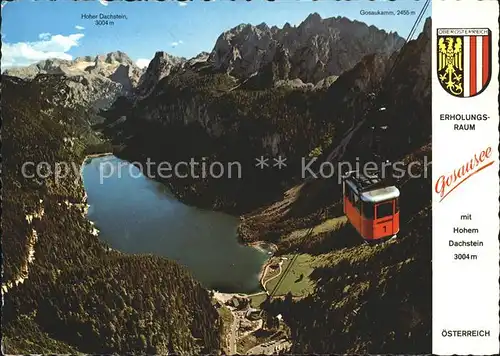 Gosau Oberoesterreich Gosausee Hoher Dachstein Gosaukamm Seilbahn Fliegeraufnahme Kat. Gosau Salzkammergut