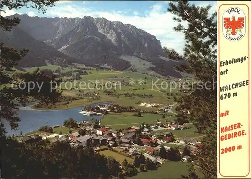 Walchsee Tirol Kaisergebirge Fliegeraufnahme Kat. Walchsee