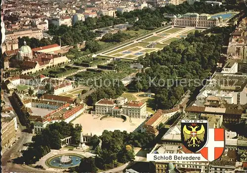 Wien Schloss Belvedere Palais Schwarzenberg Fliegeraufnahme Kat. Wien