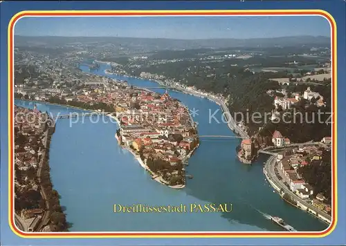 Passau Inn Donau Ilz Fliegeraufnahme Kat. Passau