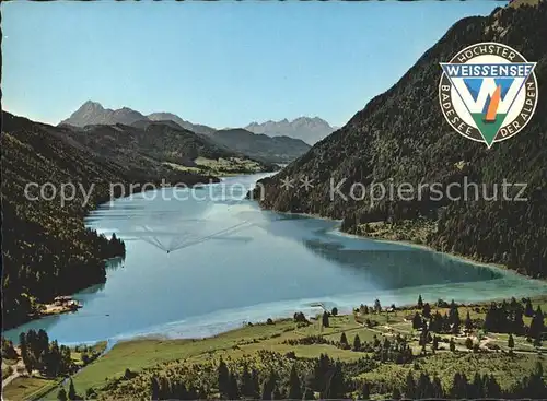 Weissensee Kaernten Fliegeraufnahme Kat. Weissensee