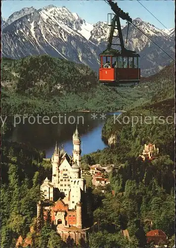 Schwangau Tegelberg Seilbahn Schloss Neuschwanstein Hohenschwangau Alpsee Tiroler Alpen Kat. Schwangau
