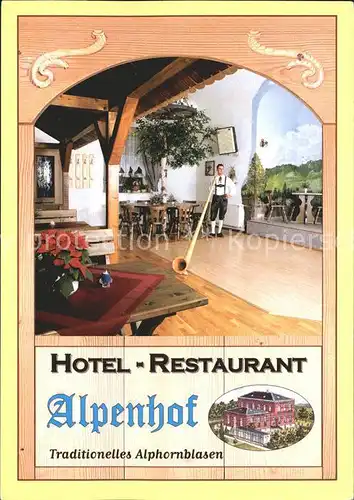 Breitenfeld Vogtland Hotel Restaurant Alpenhof Alphornblasen Tradition Kat. Markneukirchen