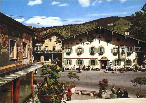 Oberammergau Dorfstrasse Hotel Alte Post Hoehenluftkurort Passionsspiele Kat. Oberammergau