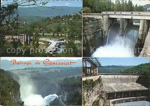 Genissiat l Ain Barrage de Genissiat sur le Rhone Talsperre Kat. Injoux Genissiat