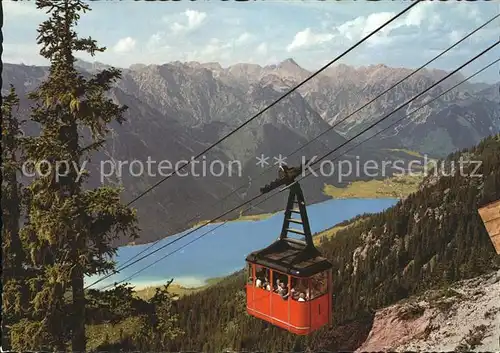 Maurach Tirol Rofanbahn Schwebebahn mit Blick auf Achensee Pertisau Karwendel Alpenpanorama Kat. Eben am Achensee