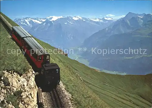 Brienzer Rothorn BE Rothorn Bahn Blick gegen Meiringen Oberhasli Alpenpanorama Kat. Brienzer Rothorn