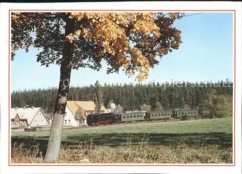 Kretscham Rothensehma Teilansicht Eisenbahn Dampflokomotive Herbststimmung Kat. Oberwiesenthal