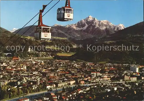 Innsbruck Nordkettenbahn mit Stadt und Serles Kat. Innsbruck