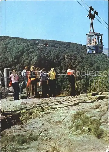 Thale Harz Hexentanzplatz mit Blick zum Hotel Rosstrappe Seilbahn Kat. Thale