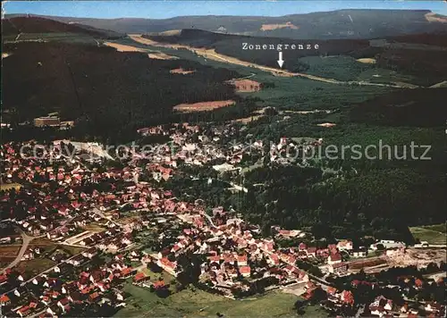 Braunlage Heilklimatischer Kurort mit Wurmberg Zonengrenze Fliegeraufnahme Kat. Braunlage Harz