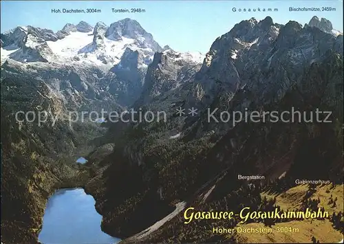 Gosau Oberoesterreich Panorama Gosausee Gosaukammbahn Hoher Dachstein Kat. Gosau Salzkammergut