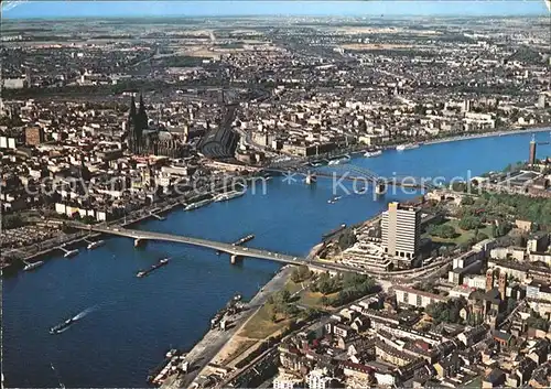 Koeln Rhein Blick auf die Stadt Fliegeraufnahme Kat. Koeln