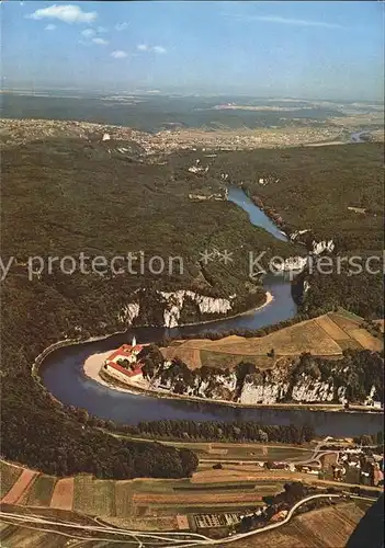 Weltenburg Kelheim Kloster Donaudurchbruch Befreiungshalle Fliegeraufnahme Kat. Kelheim