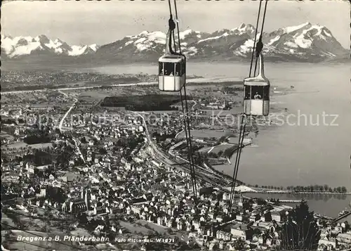 Bregenz Vorarlberg Pfaenderbahn Bodensee Alpenpanorama Kat. Bregenz