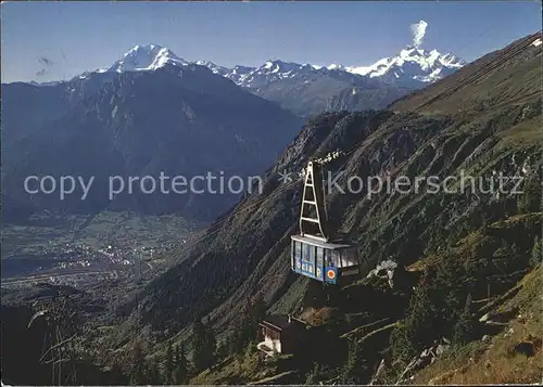 Blatten Naters Luftseilbahn Blatten Belalp Fletschhorn Mischabel Panorama Waliser Alpen Kat. Blatten Naters