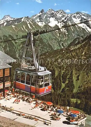 Oberstdorf Fellhornbahn Birgsautal Bergrestaurant Terrasse Kat. Oberstdorf