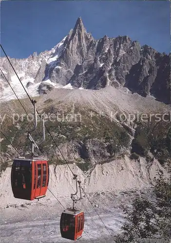 Mont Blanc Aiguille du Dru Telecabine de la grotte de la mer de glace Kat. Chamonix Mont Blanc