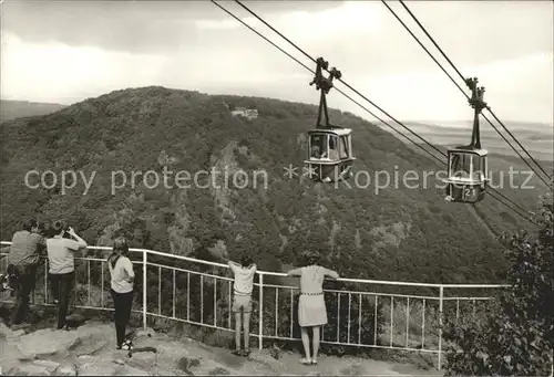 Thale Harz Blick von der Bergstation zum Berghotel Rosstrappe Bergbahn Kat. Thale