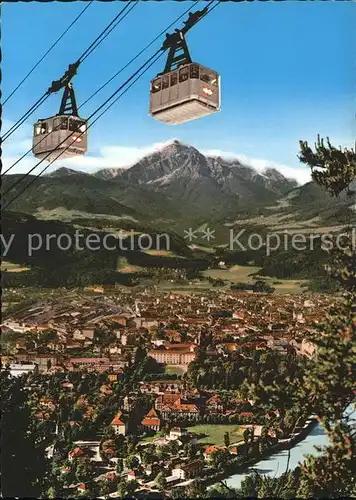 Innsbruck Panorama Olympiastadt Nordkettenbahn gegen S?den Bergbahn Kat. Innsbruck