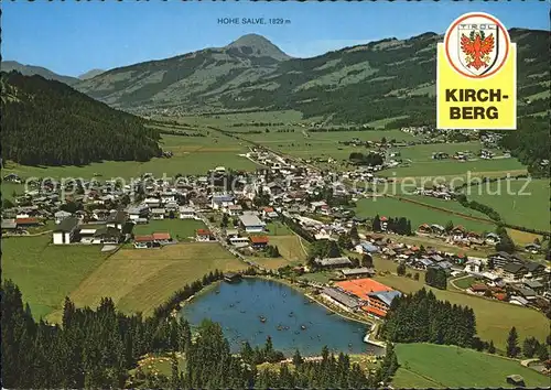 Kirchberg Tirol Panorama Hohe Salve Wappen Fliegeraufnahme Kat. Kirchberg in Tirol