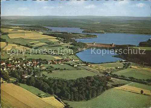 Moehnesee Talsperre Fliegeraufnahme Kat. Moehnesee