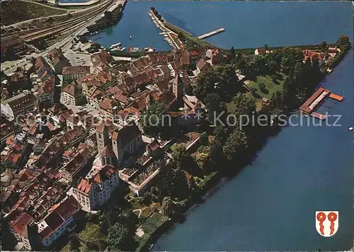 Rapperswil SG Fliegeraufnahme Schloss Hafen Zuerchsee Kat. Rapperswil SG