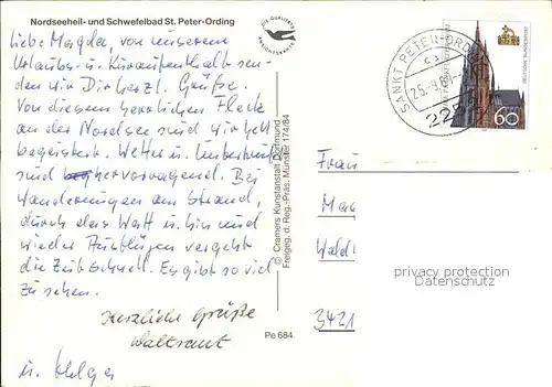 St Peter Ording Fliegeraufnahme Nordseeheil Schwefelbad  Kat. Sankt Peter Ording