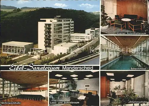 Manderscheid Eifel Eifel Sanatorium Schwimmbad Kleiner Aufenthaltsraum Lese Schreibraum Kat. Manderscheid