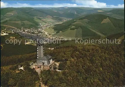 Altenhundem Aussichtsturm Hohe Bracht Fliegeraufnahme Kat. Lennestadt