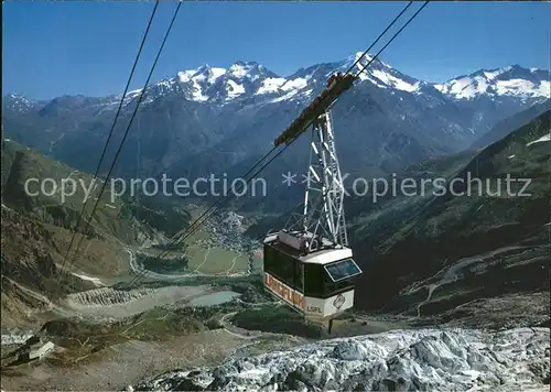 Saas Fee Luftseilbahn Laengfluh mit Fletschhorn Lagginhorn Weissmies Kat. Saas Fee