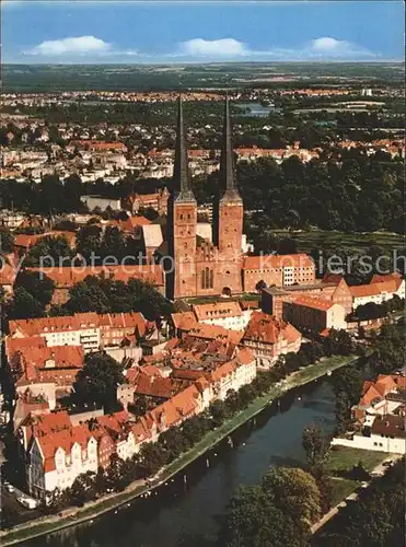 Luebeck Fliegeraufnahme mit Kirche Kat. Luebeck