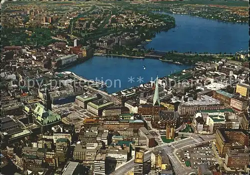 Hamburg City mit Binnen   und Aussenalster Kat. Hamburg