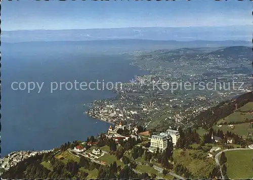 Montreux VD Fliegeraufnahme Lac Leman Vevey et Mont Pelerin Kat. Montreux